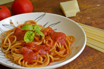 closeup of a spaghetti plate