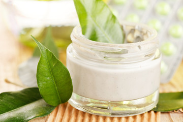 bottle of organic cream