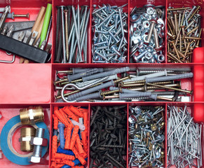 Fixing material in the red plastic boxes