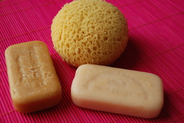 savon et éponge