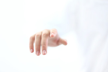Obraz premium finger touching button