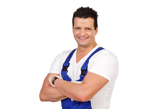 freundlicher bauarbeiter