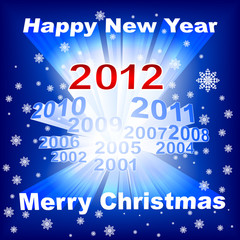 Merry Christmas 2012 blue background