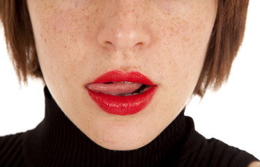 Obraz na płótnie Canvas lick lips tongue