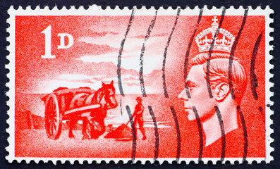 Postage stamp GB 1948 Gathering seaweed