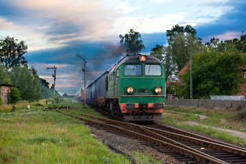 Fototapeta na wymiar Freight train diesel