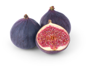 Fresh figs isolated on white