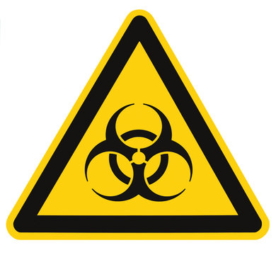 Biohazard symbol sign of biological threat alert isolated black