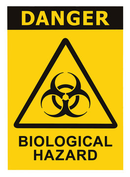 Biohazard symbol sign biological threat alert black yellow