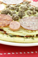 raw meat lovers pizza