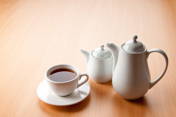 Tea on the wooden table