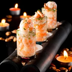 Selbstklebende Fototapete Vorspeise Shrimp Ceviche