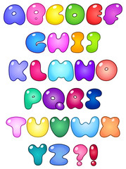 Fat bubble alphabet