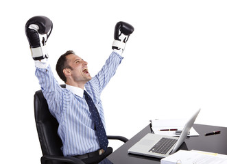 Business, Mann, am Arbeitsplatz 21, boxen