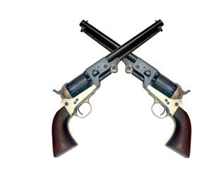 two old metal colt revolver - 36420754
