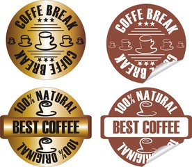 vector coffee stamp set