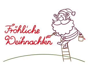 weihnachtsmann schreibt auf wand