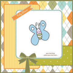 baby shower card with butterfly
