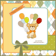 bithday card with teddy bear