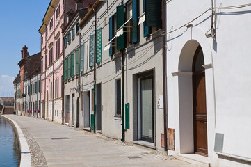 View of Comacchio. Emilia-Romagna. Italy.
