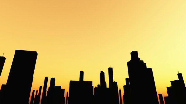 City animation seamless looping