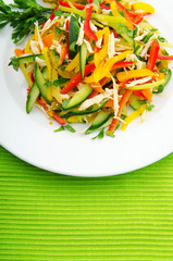 Delicious salad in the plate