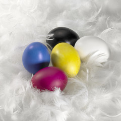 Easter eggs and down feathers