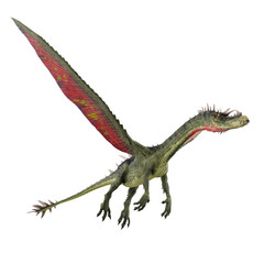 Fototapeta premium green dragon flying out