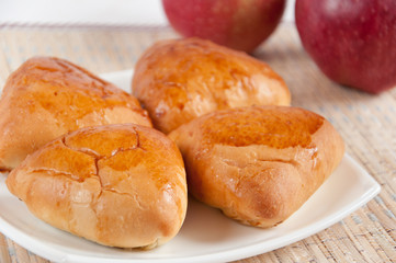 Delicious homemade pies with fresh apples