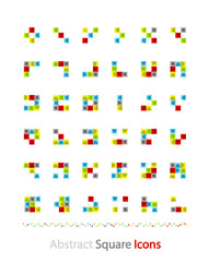 Set of abstract blocks made of squares