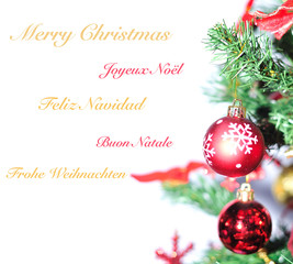 Fototapeta na wymiar Wesołych świąt w różnych językach