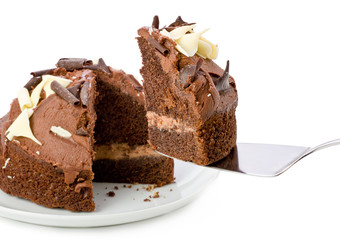 Chocolate Cake on white