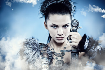 Warrior woman. Fantasy fashion idea.