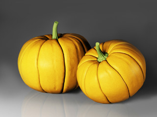 three ripe pumpkins