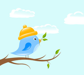 blauer vogel frühlingsanfang