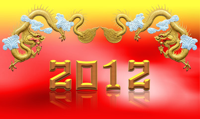 Two golden dragons 2012