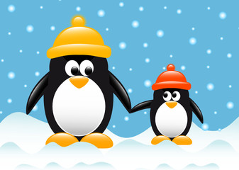 pinguine vater und sohn