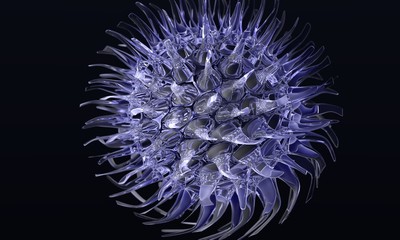 3d closeup of flu virus