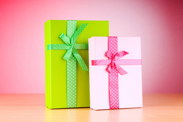 Celebration concept with gift boxes