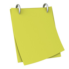 Blank notepaper with clipping path 3d