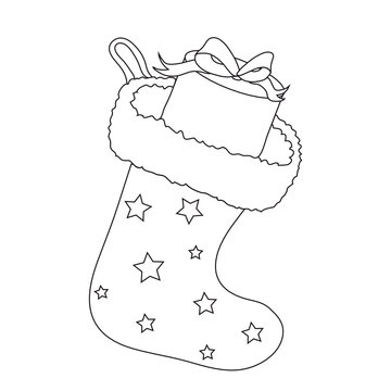 Malvorlage "Nikolausgeschenk im Schuh"