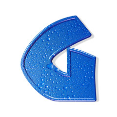 Water alphabet isolated . aqua letter