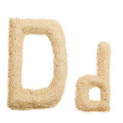 sand alphabet isolated