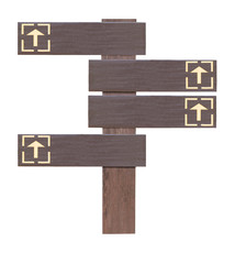 wood signs isolated on white.