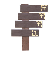 wood signs isolated on white.