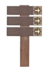 Wood signs isolated on  white.