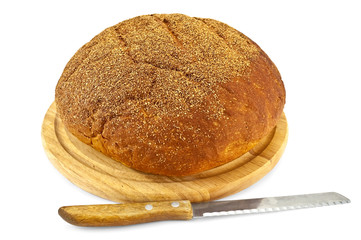White bread with a knife