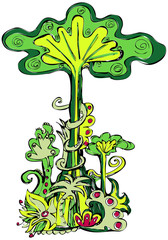 Vektor Illustration Urwald Riese © Anne Mathiasz