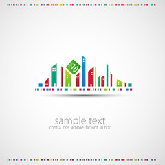 Abstract background. City theme. Vector