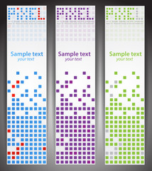 Vertical web banners. Pixel art. Vector